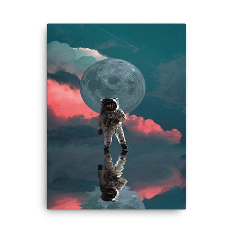 Astronaut Moon Space Nasa Planet Thin Canvas