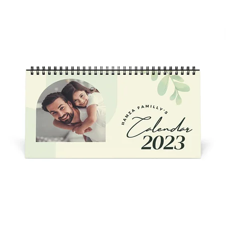 Green Soft Watercolor Best Family Desk Calendar 2023, Desk Accessories, High Quality