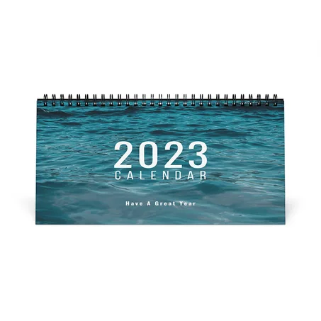 Blue Green Minimalist Water Desk Calendar 2023 , Desk Accessories, High Quality