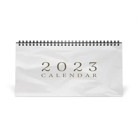 Beige Brown Classic Vintage Desk Calendar 2023, Desk Accessories, High Quality