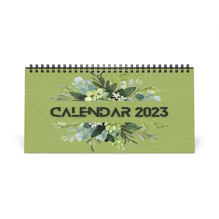 Green Floral Monthly Desk Calendar 2023, Desk Accessories, High Quality