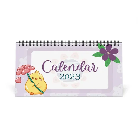 Purple Pink Cute Playful Animal Desk Calendar 2023, Desk Accessories, High Quality