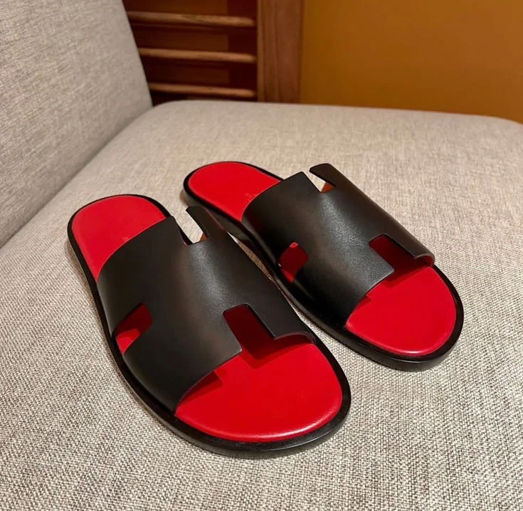 SANDALE HERMES ROUGE NOIR