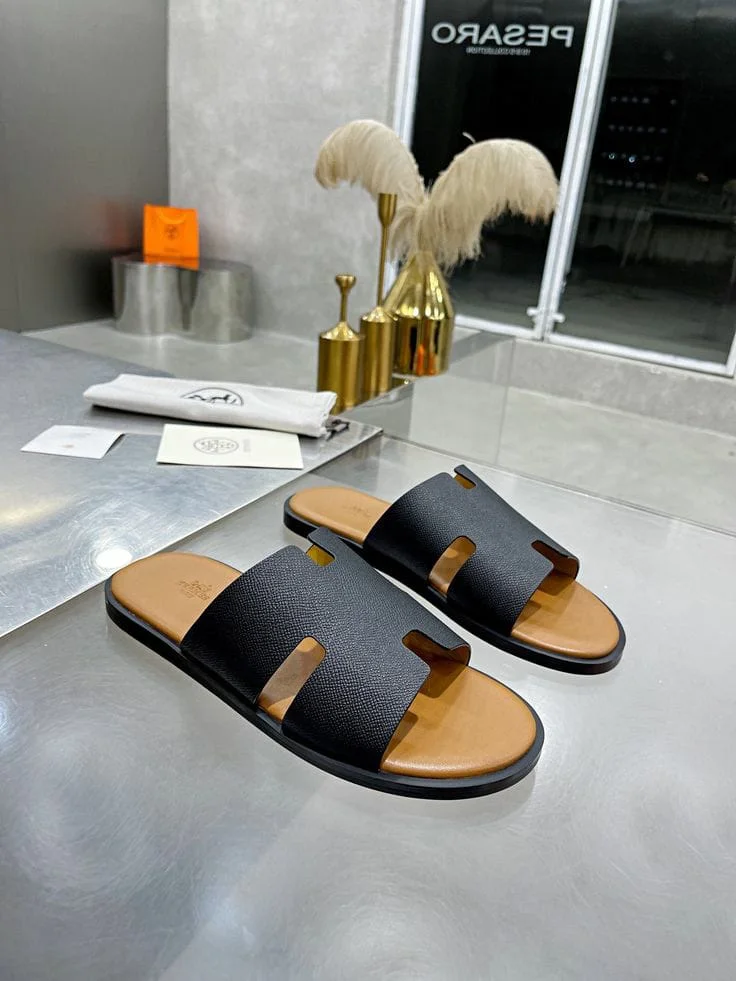 SANDALE HERMES MARRON NOIR