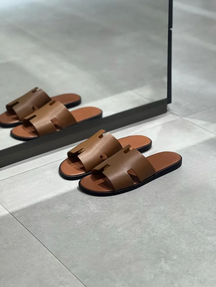 SANDALE HERMES MARRON