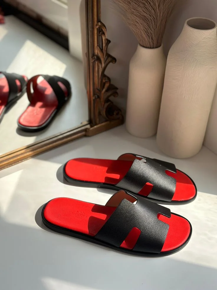 SANDALE HERMES ROUGE NOIR