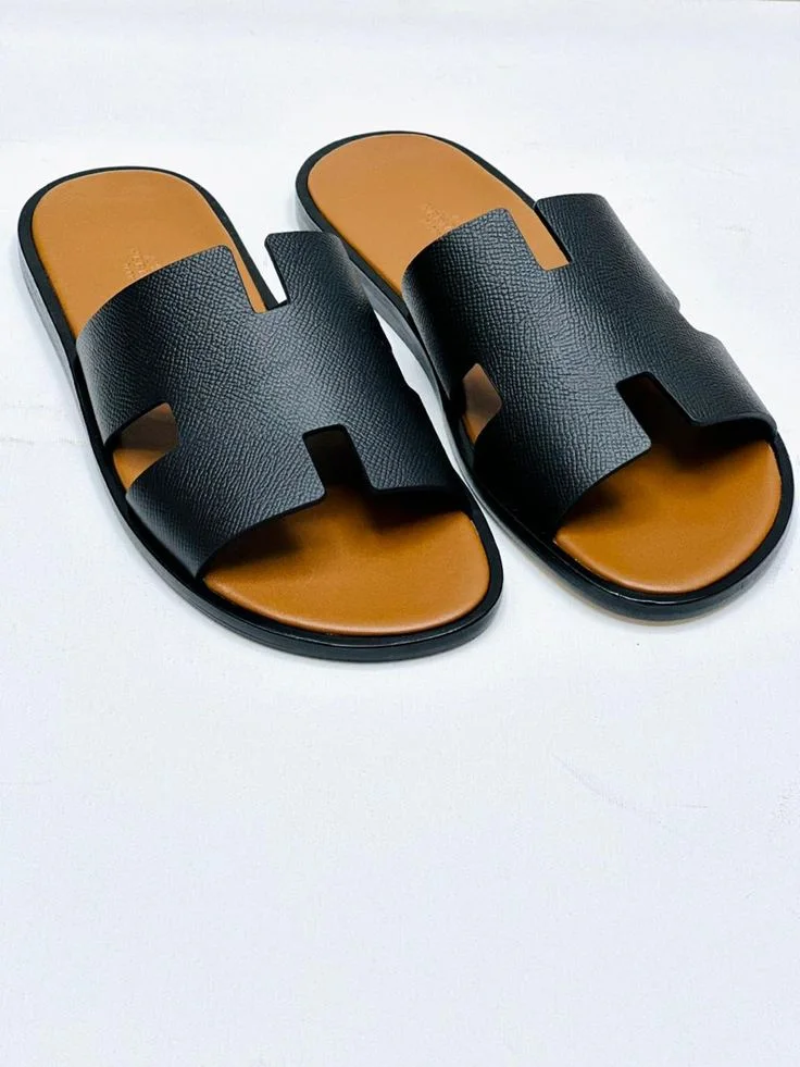 SANDALE HERMES MARRON NOIR