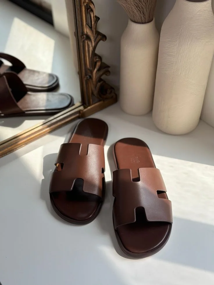 SANDALE HERMES MARRON