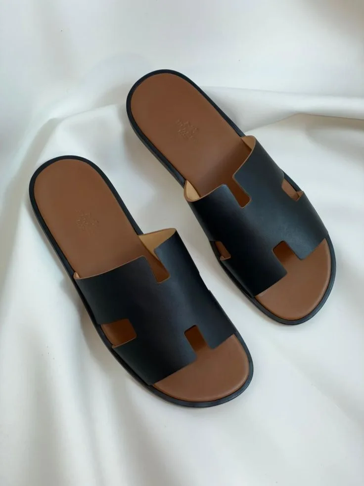 SANDALE HERMES MARRON NOIR
