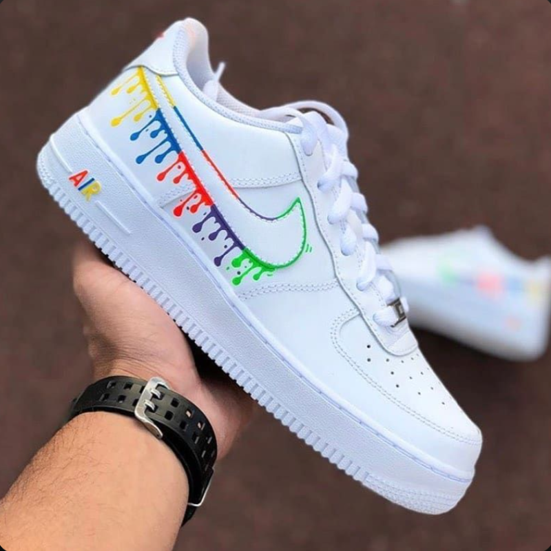 Nike Air Force 1 Custom – Rainbow Drip : L’Explosion de Couleurs