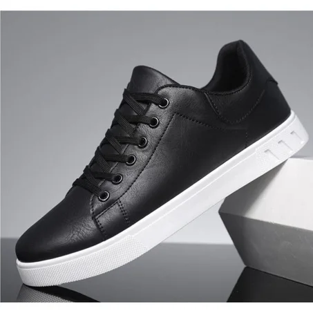 TOUPHY Baskets en Cuir Homme — Baskets Basses Classiques Décontractées
