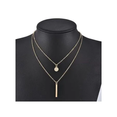 Collier pendentif diamant à double couche pour femme WIFINIT