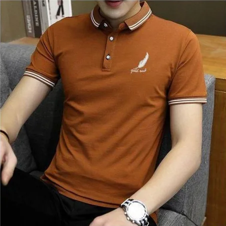 Dou-color Polo homme T-shirt de travail - Marron