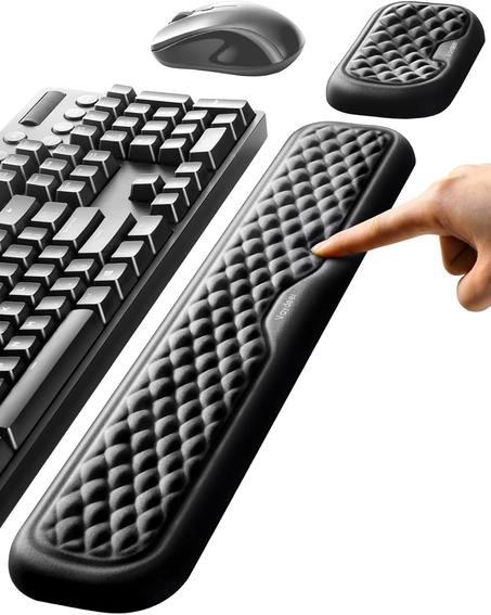 Vaydeer Reposamuñecas para teclado y mouse, almohadilla ergonómica de soporte de muñeca para computadora, cojín de brazo de espuma viscoelástica suave para escritorio, mano de palma, oficina,