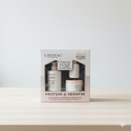 مجموعة CRYSTAL ROYAL PREMIUM - عناية بالشعر 3 في 1 بالبروتين والكيراتين