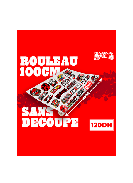 Rouleau 100 stickers (sans découpe)