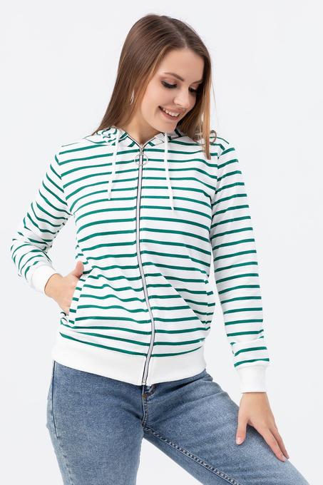 سويت شيرت هودي مخطط نسائي