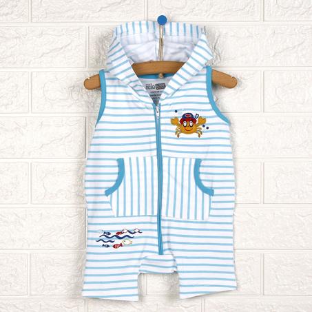 أوفرول هودي مخطط رضع