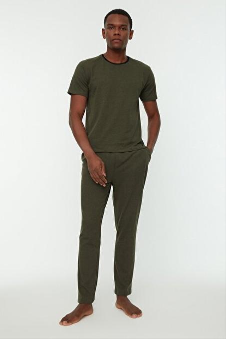 طقم بيجامة كاكي رجالي