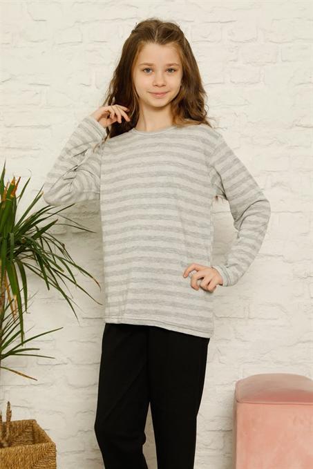 طقم بيجامة قطن بأكمام طويلة بناتي