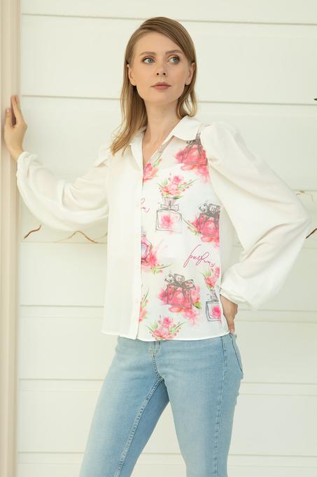 قميص بأكمام بالون نسائي