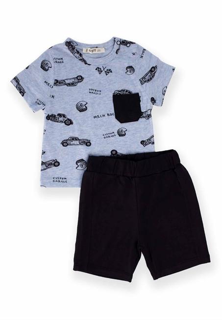 طقم شورت و تي شيرت بطبعة أطفالي