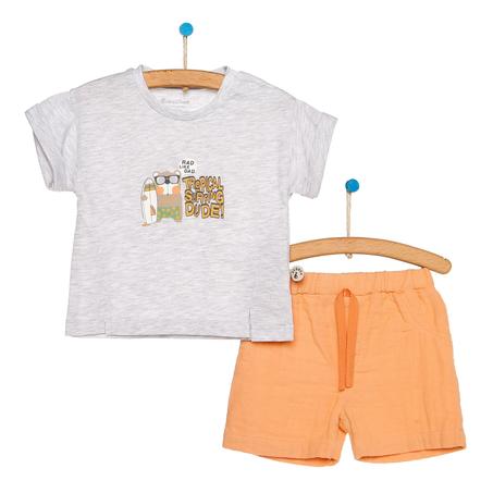 طقم شورت و تي شيرت موسلين رضع