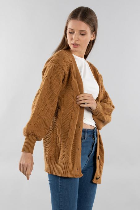 كارديجان بيج غامق برقبة V نسائي