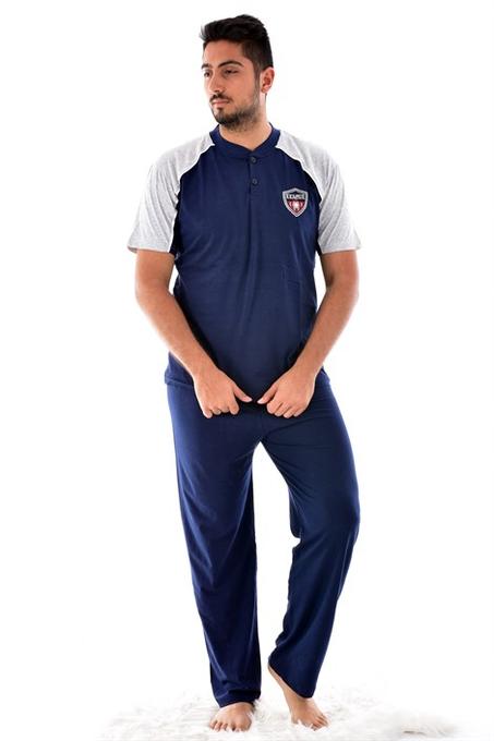 طقم بيجامة كحلي بأكمام قصيرة رجالي