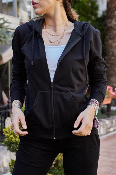 سويت شيرت هودي بسحاب نسائي