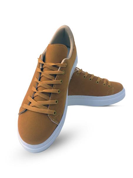 حذاء رياضي جلد سويدي أصفر غامق