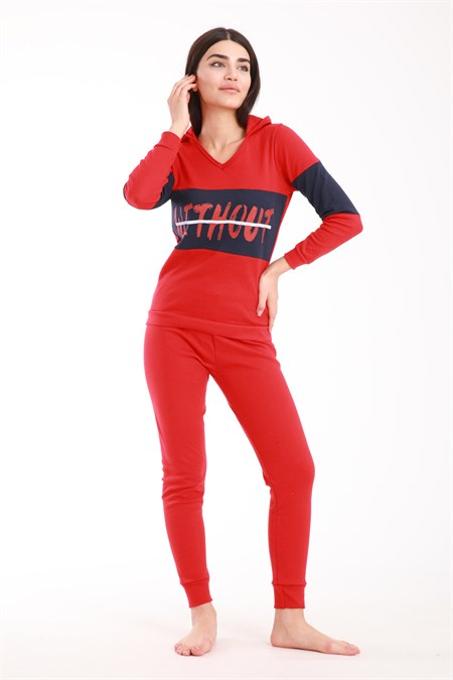 ملابس رياضة هودي حمراء نسائية