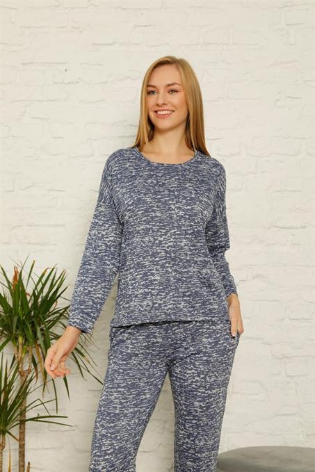 طقم بيجامة قطن شتوي نسائي