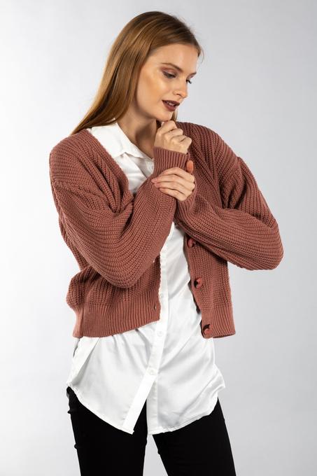 كارديجان تريكو وردي غامق بأزرار نسائي