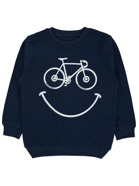 سويت شيرت كحلي بأكمام طويلة ولادي