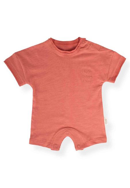 أوفرول شورت أحمر طوبي موحد اللون رضع