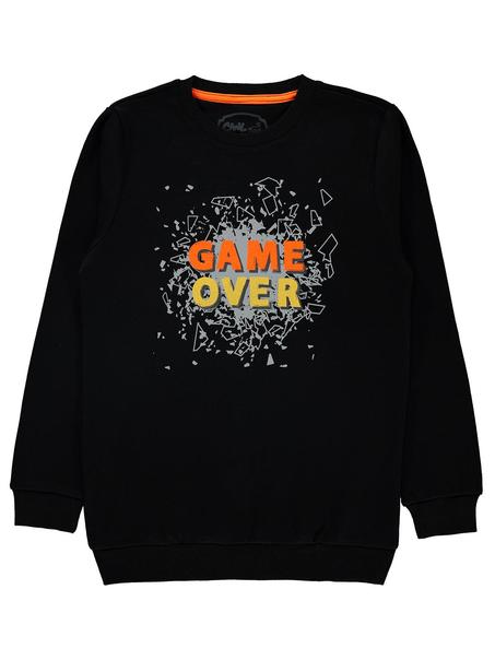 سويت شيرت أسود بأكمام طويلة ولادي