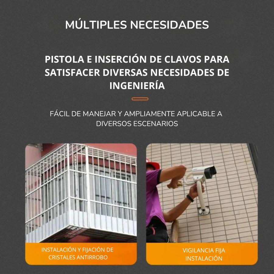 Pistola de clavos con accesorio