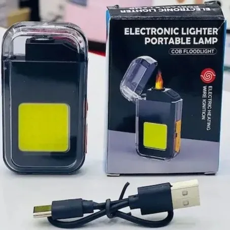 ولاعة كهربائية مزدوجة مع مصباح