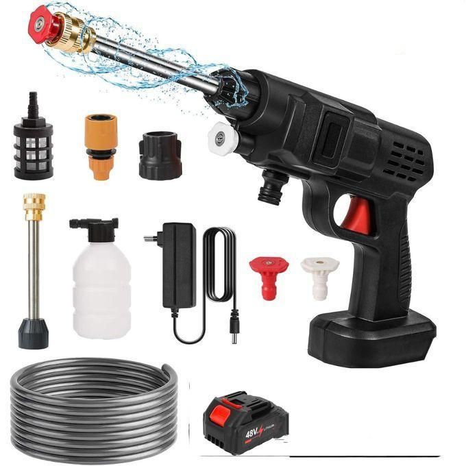 “بخّاخ كهربائي لا سلكي بضغط 48V — لغسيل السيارات، الأرضيات، وسقي النباتات”