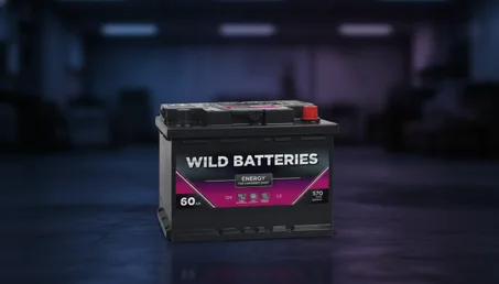 بطارية سيارة 60 أمبير — 570A مع قطبية معكوسة | أداء عالي وعمر طويل
