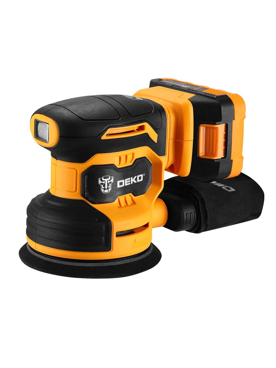 آلة صقل لاسلكية DEKO 20V مع أكياس غبار وأقراص صنفرة متعددة  📝 الوصف:
