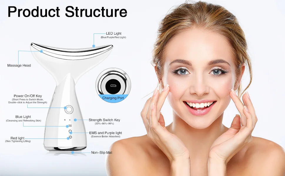 Neck Face Massager Anti Wrinkle Beauty Device