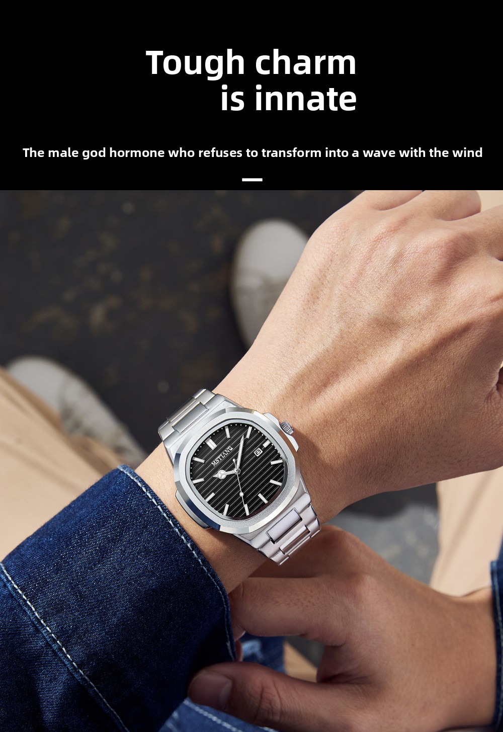 Montre-Bracelet Étanche pour Homme en Acier Inoxydable – Quartz & Lumière Nocturne