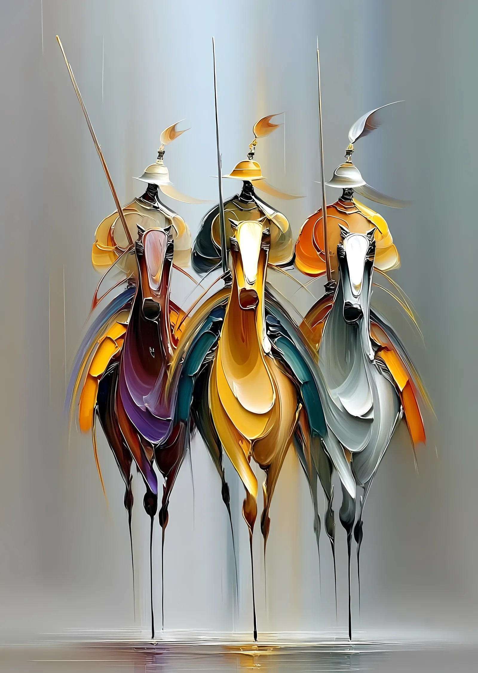 Trio de cavalerie abstrait