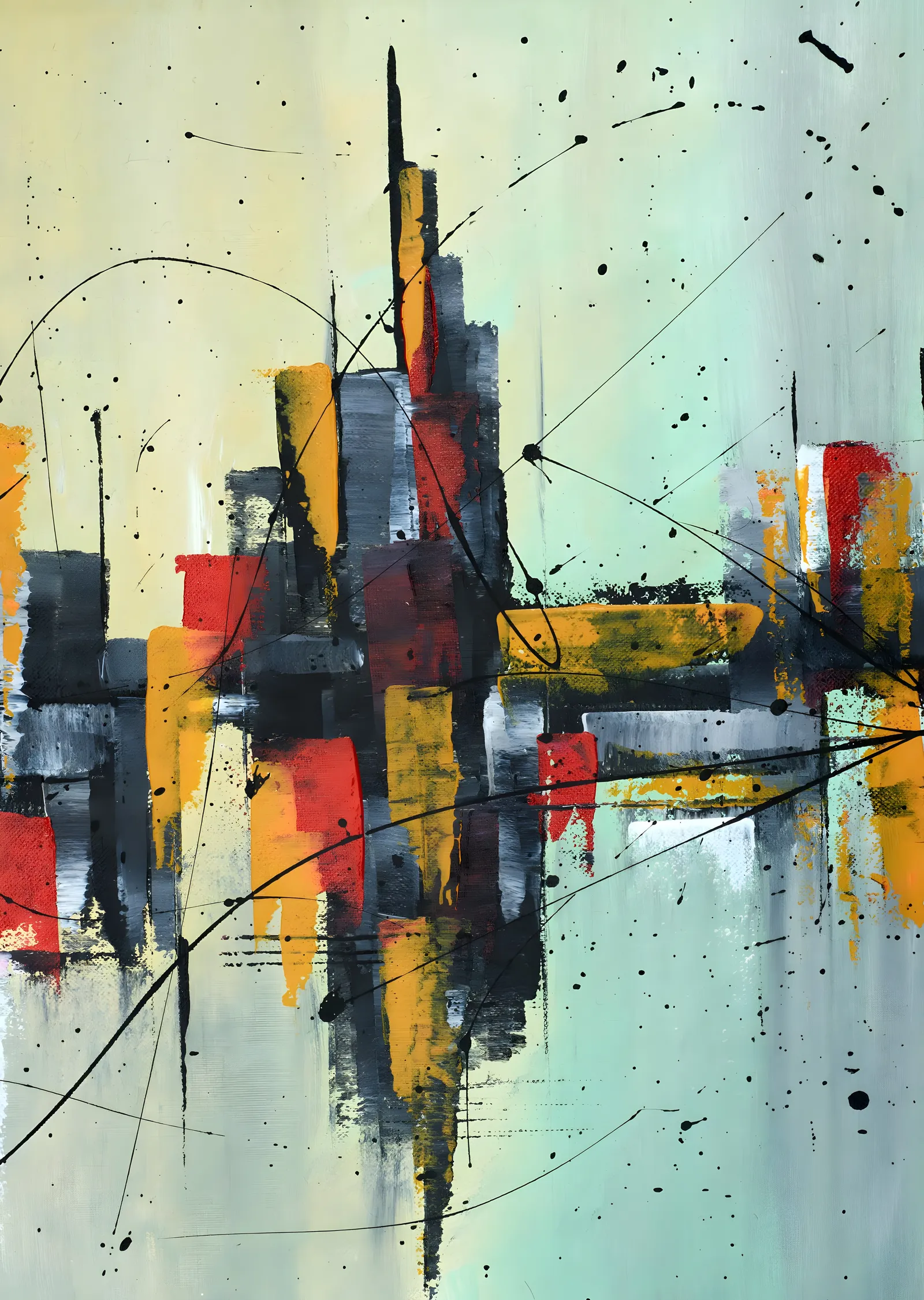 Composition abstraite : La danse des couleurs