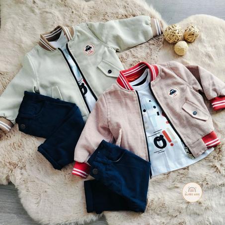 Ensemble, garçon 3 pièces - jacket double face - 2 en 1