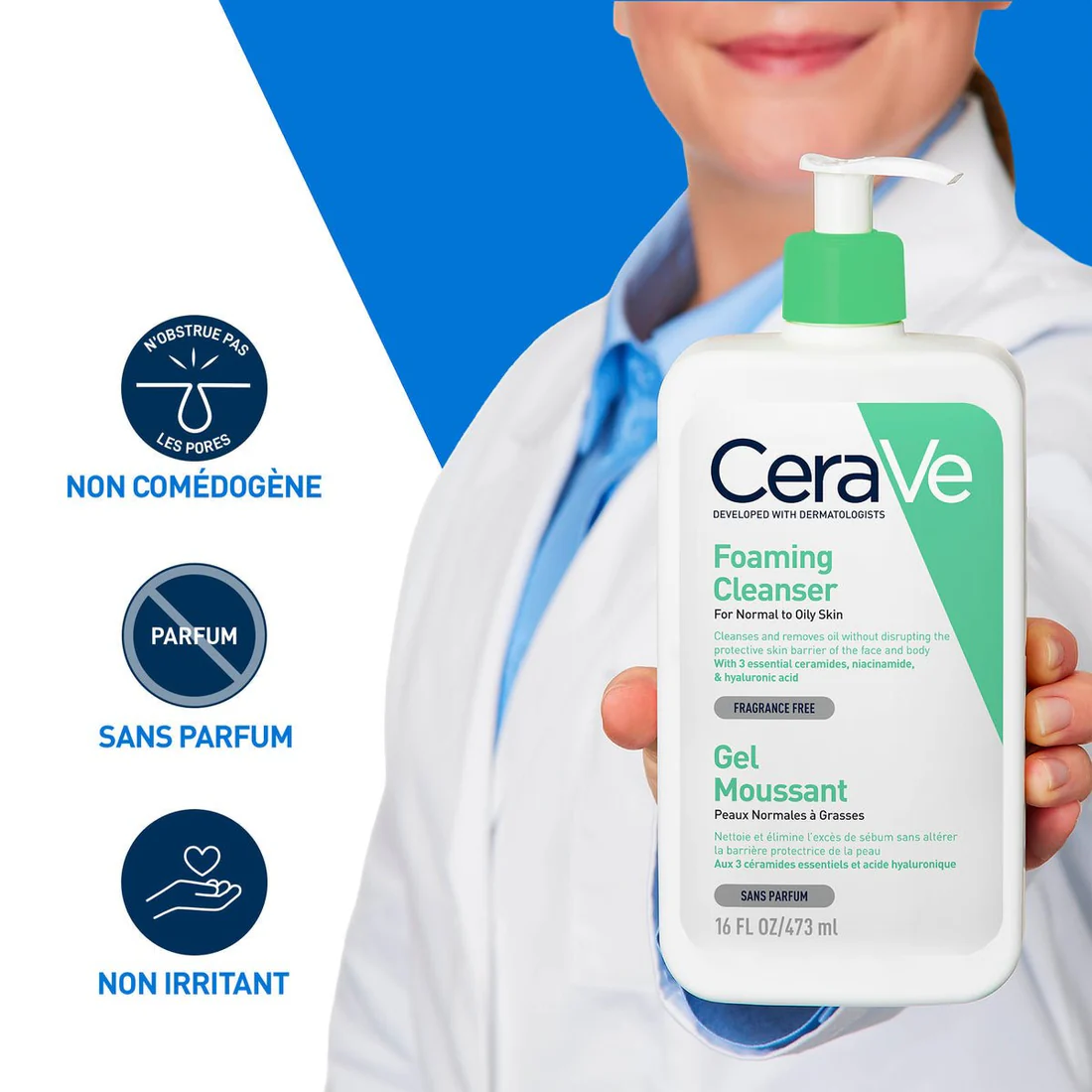 CeraVe CeraVe Gel Moussant Nettoyant pour Peaux Normales à Grasses - 473ml