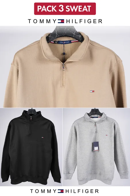 Pack Tommy Trio Premium – Sweatshirts Montonet Chauds & Doux (3 Couleurs)