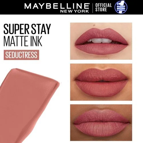 Maybelline Rouge à Lèvres Liquide - Effet Mat - Longue Tenue - SuperStay Matte Ink - Teinte : 65 SEDUCTRES